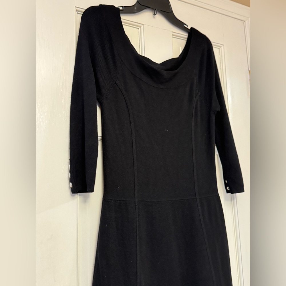 White House Black Market Black Long Sleeve Dress‎